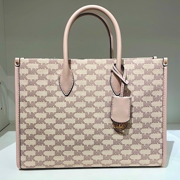 Michael Kors Mirella tote bag MK print Powder Blush Multi color - Picture 1 of 6